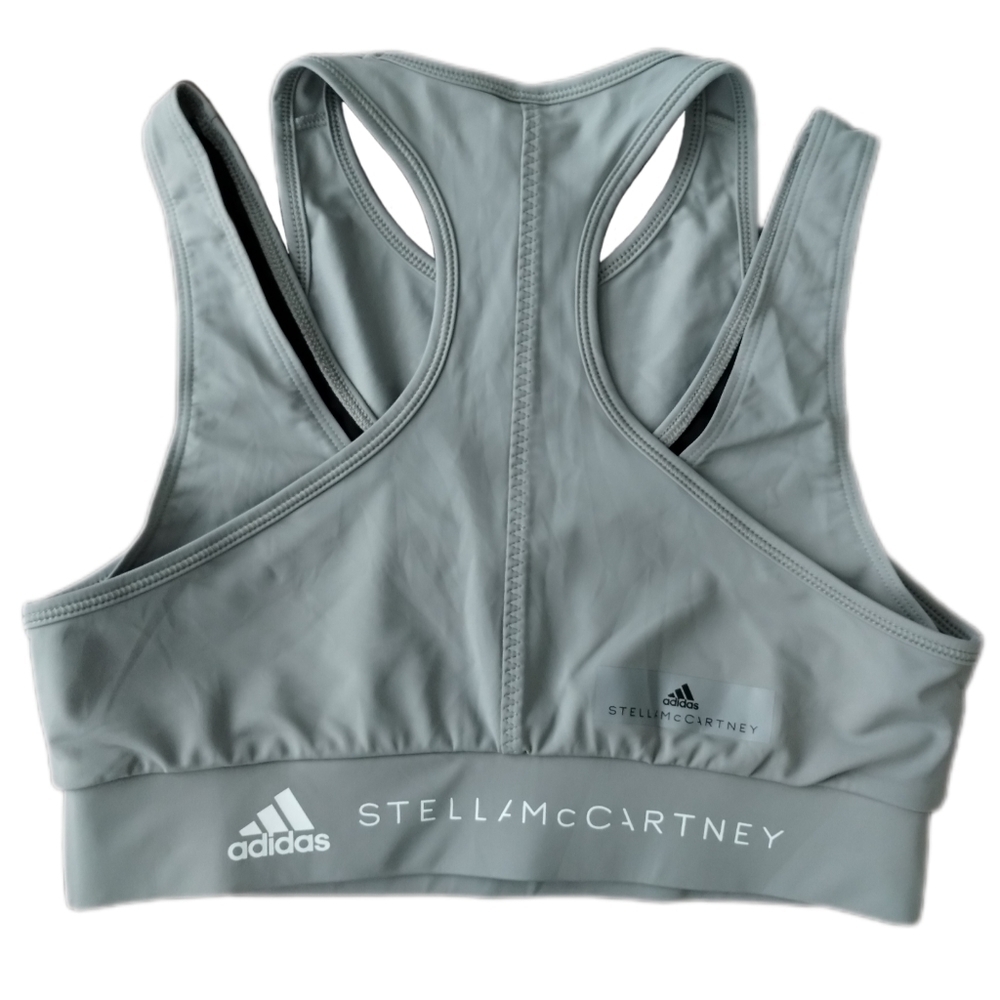 Adidas x Stella McCartney Grey Double Strap Sports Bra S - Picture 6 of 7